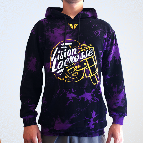 Purple Thunder Tie Dye Hoodie Vision Lacrosse Youth Medium